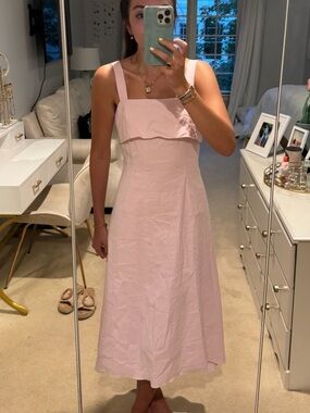 theory overlay midi dress Good Linen Overlay Midi Dress